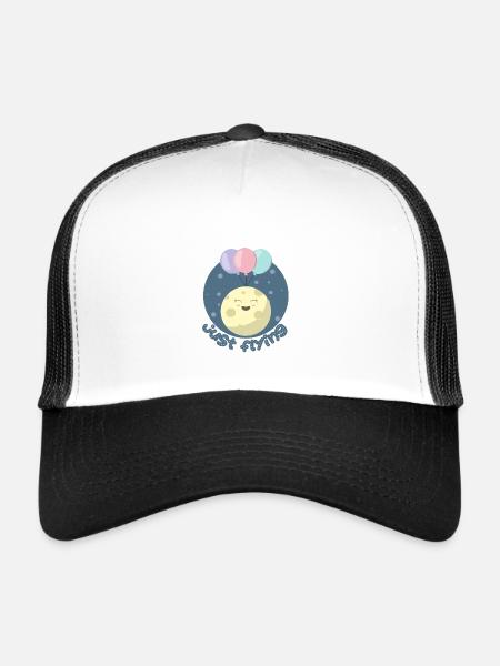 Douce Lune Kawaii avec Ballons - Casquette trucker  - blanc/noir - Devant