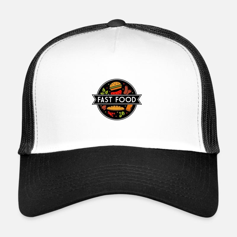Fast Food - Trucker Cap - Weiß/Schwarz