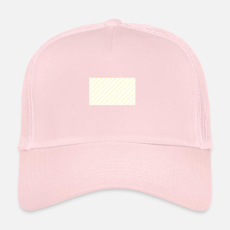 Diagonal Stripes jaune et blanc Casquette trucker 