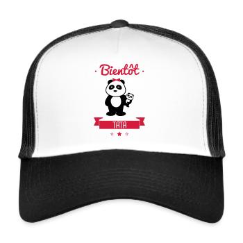Bientôt Tata - Future tante - Casquette trucker  - blanc/noir - Devant