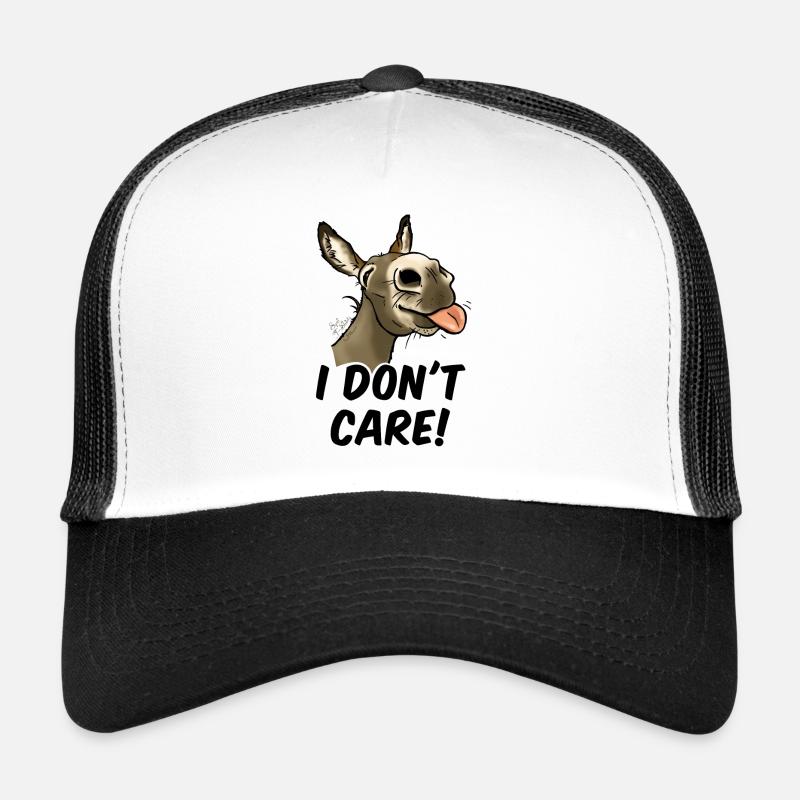 Ane "I don't care!" (texte noir) Casquette trucker 