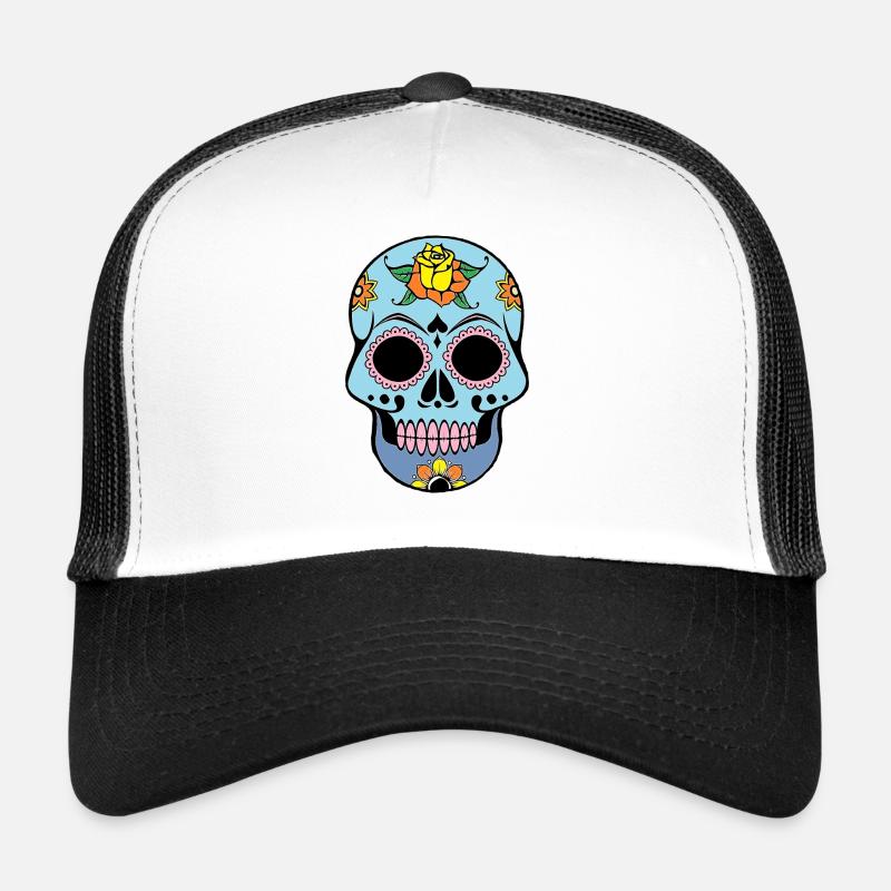 Totenkopf - Trucker Cap - Weiß/Schwarz