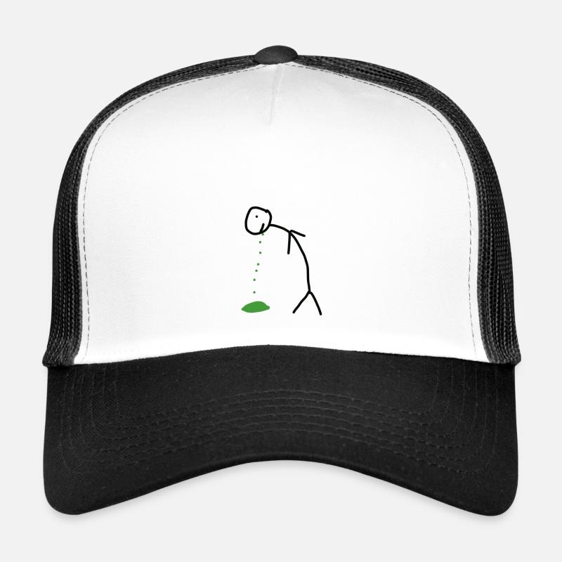Chiffre de bâton - Casquette trucker  - blanc/noir