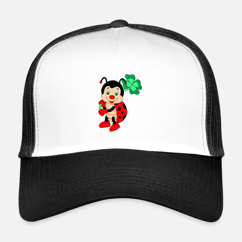 Marienkaefer mit Kleeblatt, handgemalt Trucker Cap