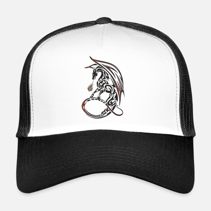 Stammesdrache - Trucker Cap - Weiß/Schwarz