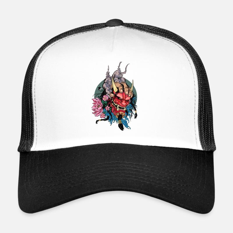 Oni Gesicht - Trucker Cap - Weiß/Schwarz