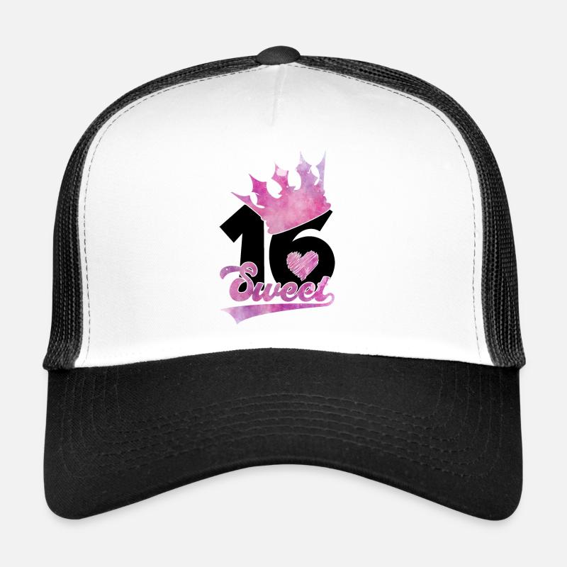 16. GEBURTSTAG SWEET 16 - Trucker Cap - Weiß/Schwarz