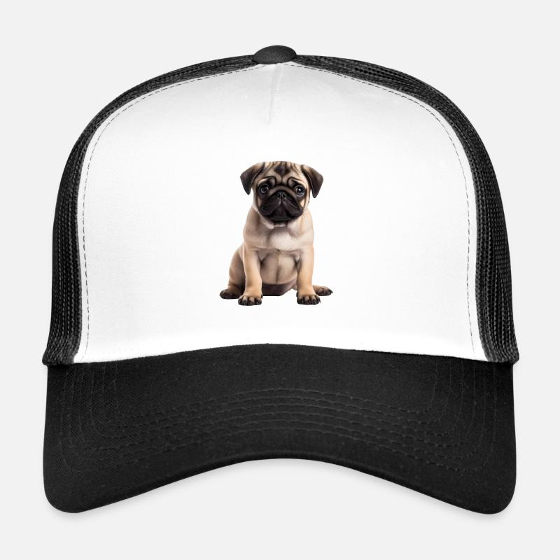Mops - Trucker Cap - Weiß/Schwarz