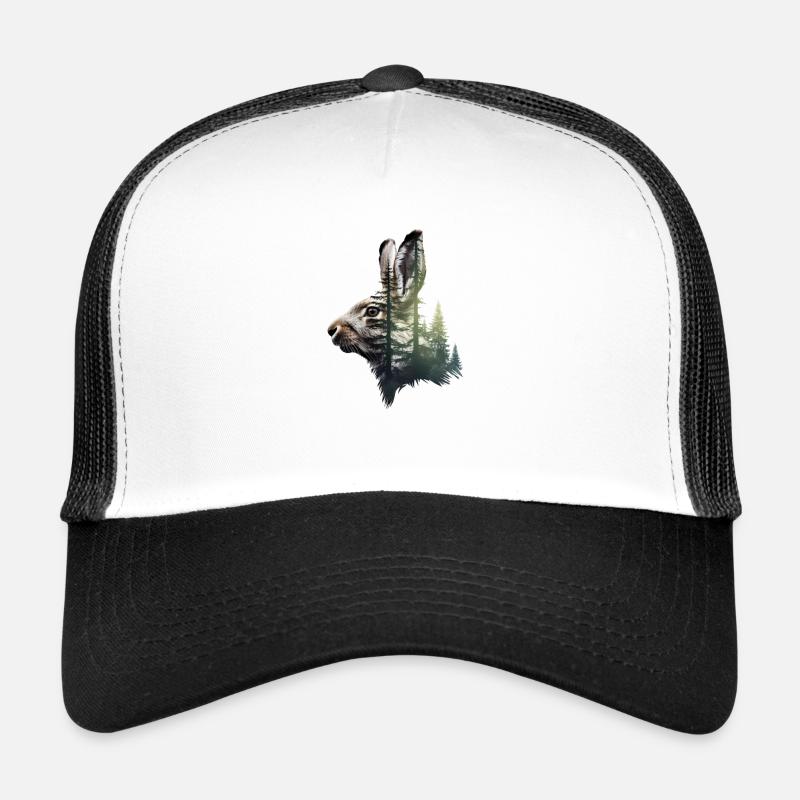 Lièvre - Casquette trucker - blanc/noir