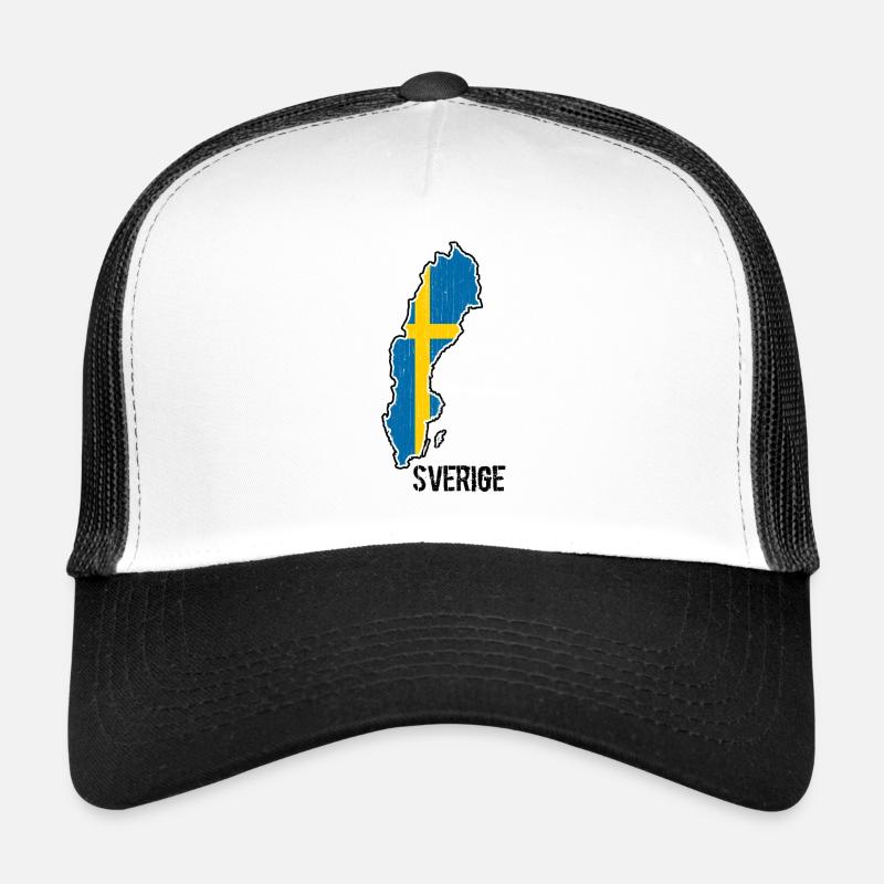 Schweden Flagge Umriss Souvenir Trucker Cap