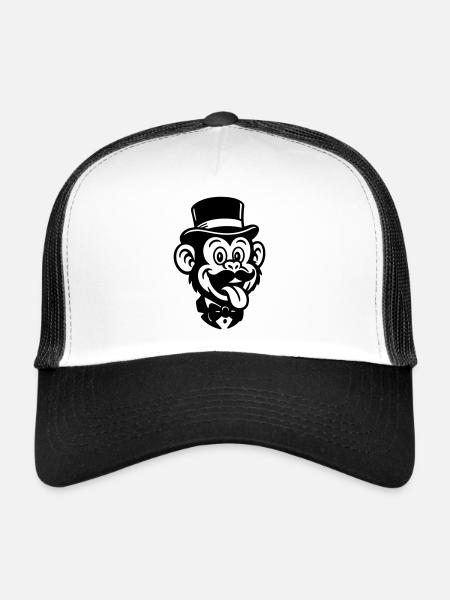 Bande dessinée Monkey Groom - Casquette trucker  - blanc/noir - Devant