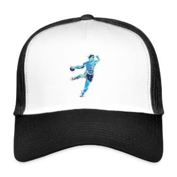Handball, handballer, Beachhandball,Graffiti - Trucker Cap - Weiß/Schwarz - Vorne