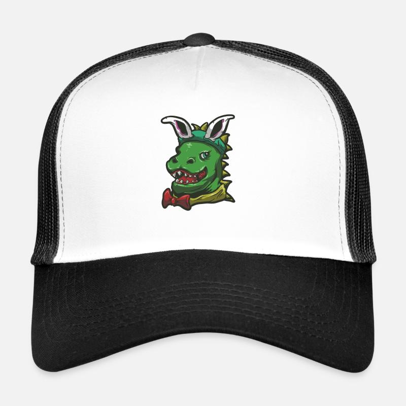Easter Rex Bunny Drawing Funny Rabbit Dinosaur Trucker Cap