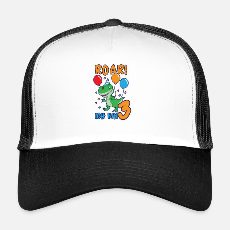 Roar Ich bin 3 Jahre Dino Geburtstagsgeschenk Trucker Cap