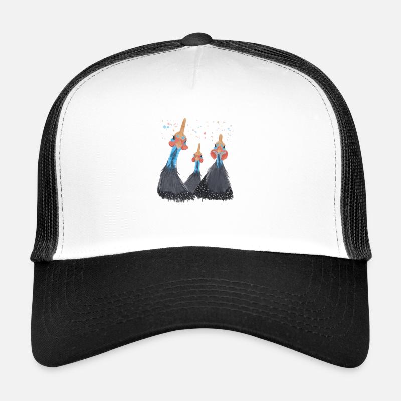Trio Perlhühner - Trucker Cap - Weiß/Schwarz
