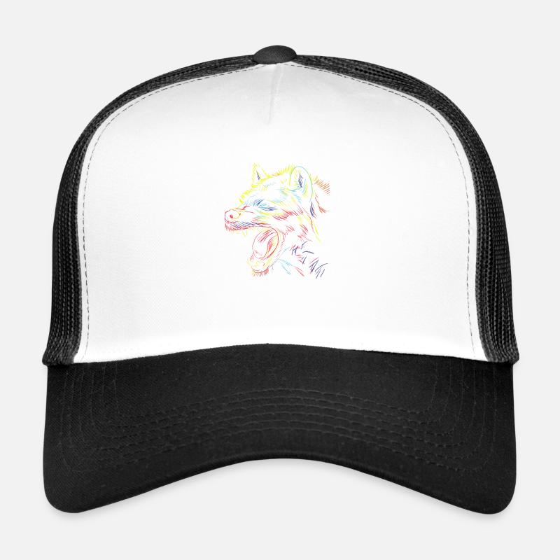Bunte Striche Hyäne - Trucker Cap - Weiß/Schwarz