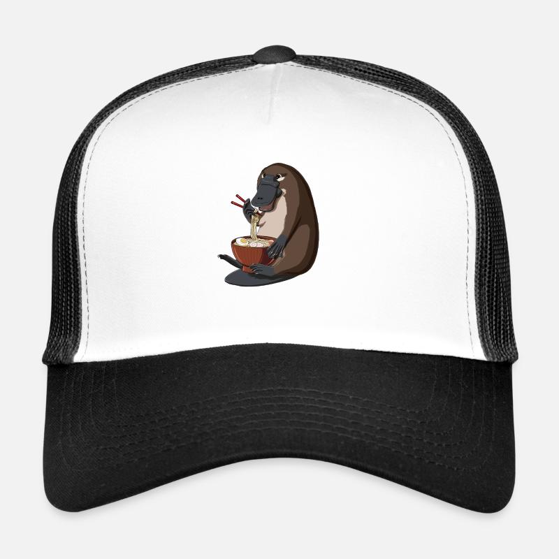 Platypus eats Japanese Ramen Noodles Trucker Cap