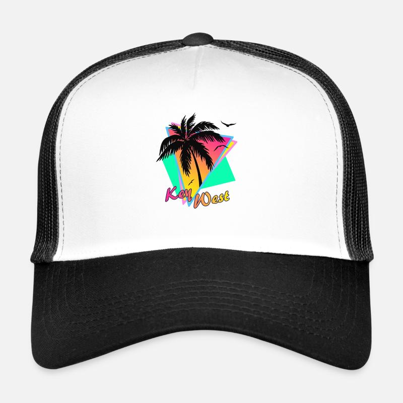 Key West - Casquette trucker - blanc/noir