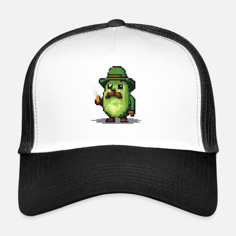 Avocat à moustache - Casquette trucker  - blanc/noir