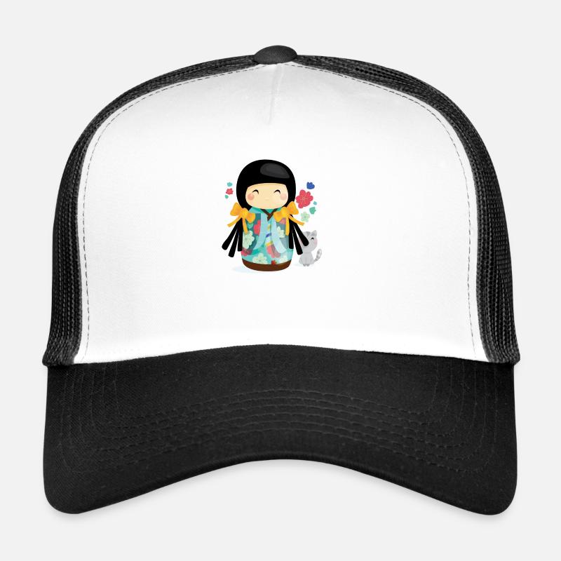 1 - Casquette trucker  - blanc/noir