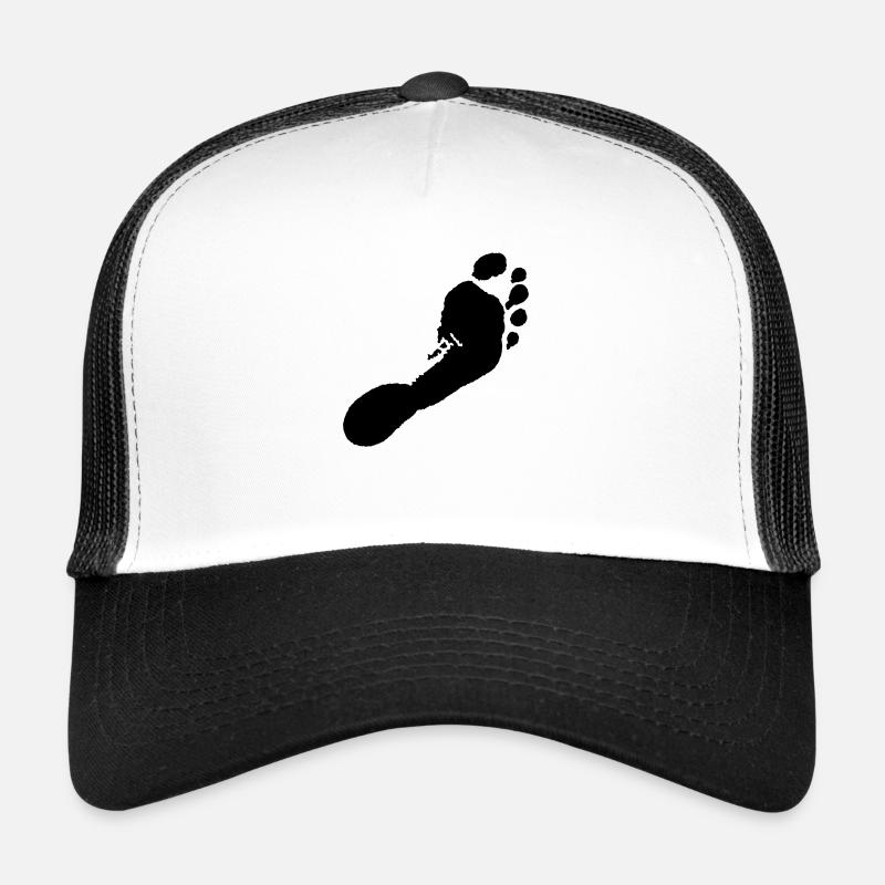 Barfuß rechts (Fußabdruck) / barefoot right ( - Trucker Cap - Weiß/Schwarz