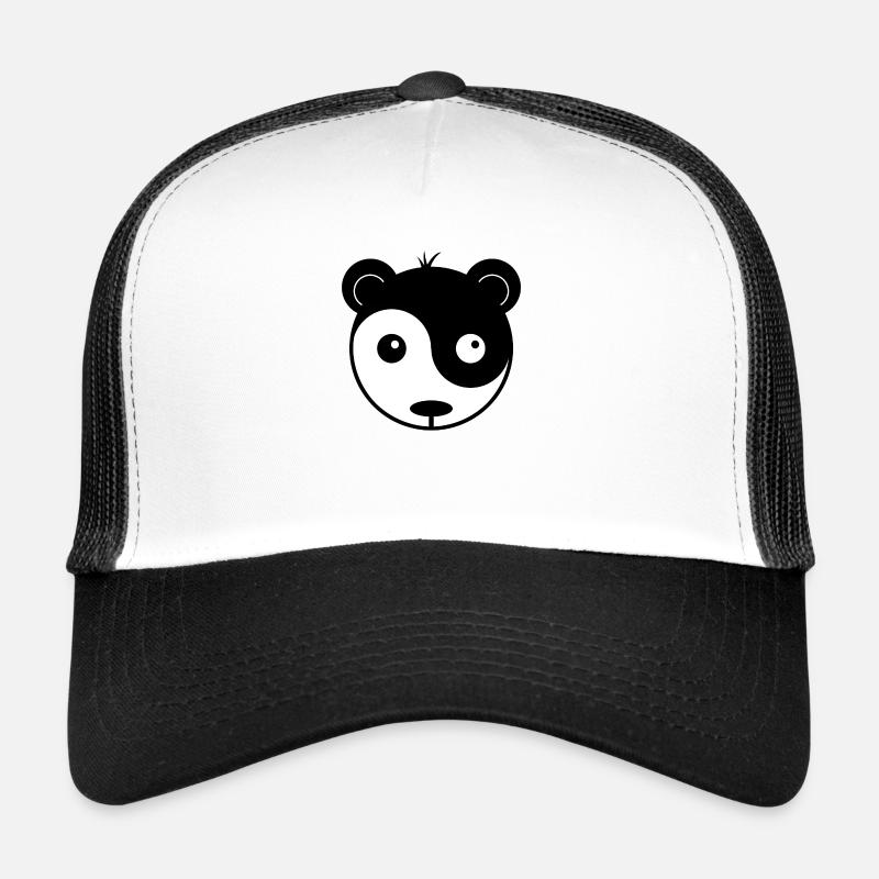 panda ying yang - Casquette trucker  - blanc/noir