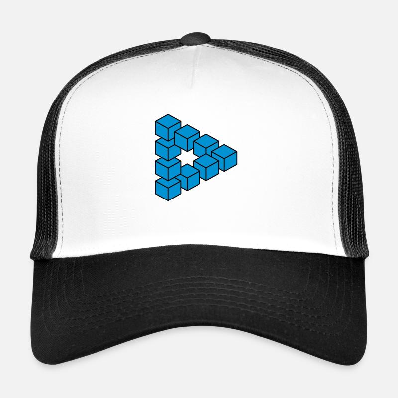 Optische Täuschung - Unmögliche Figur - Trucker Cap - Weiß/Schwarz