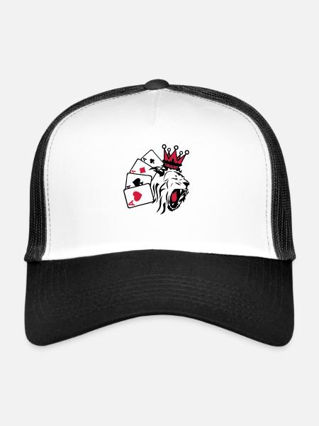 king roi poker lion1 - Casquette trucker  - blanc/noir - Devant