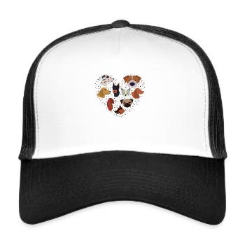 Dog Love Love Dog Dog Love Heart - Trucker Cap - white/black - Front