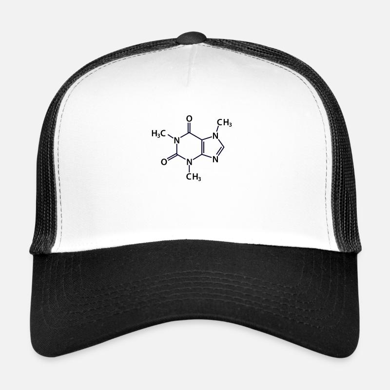 Coffein Formel Kaffee Süchtig Chemisch Geschenk - Trucker Cap - Weiß/Schwarz