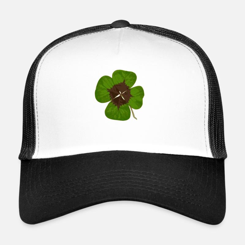 Trèfle à 4 feuilles - Casquette trucker - blanc/noir