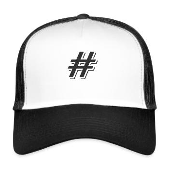 Hashtag - Casquette trucker  - blanc/noir - Devant
