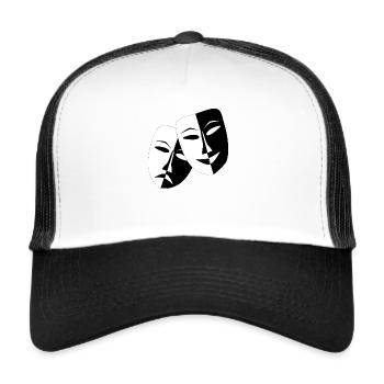 Rire face à face - Casquette trucker  - blanc/noir - Devant