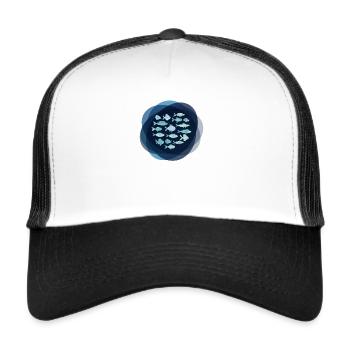 Pisces zodiac fishing - Trucker Cap - white/black - Front