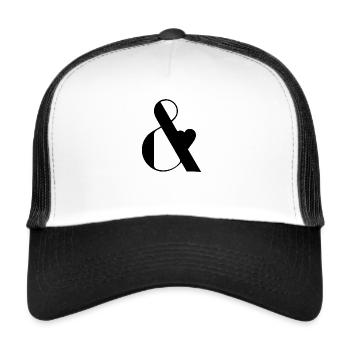 Et signe design noir - Casquette trucker  - blanc/noir - Devant