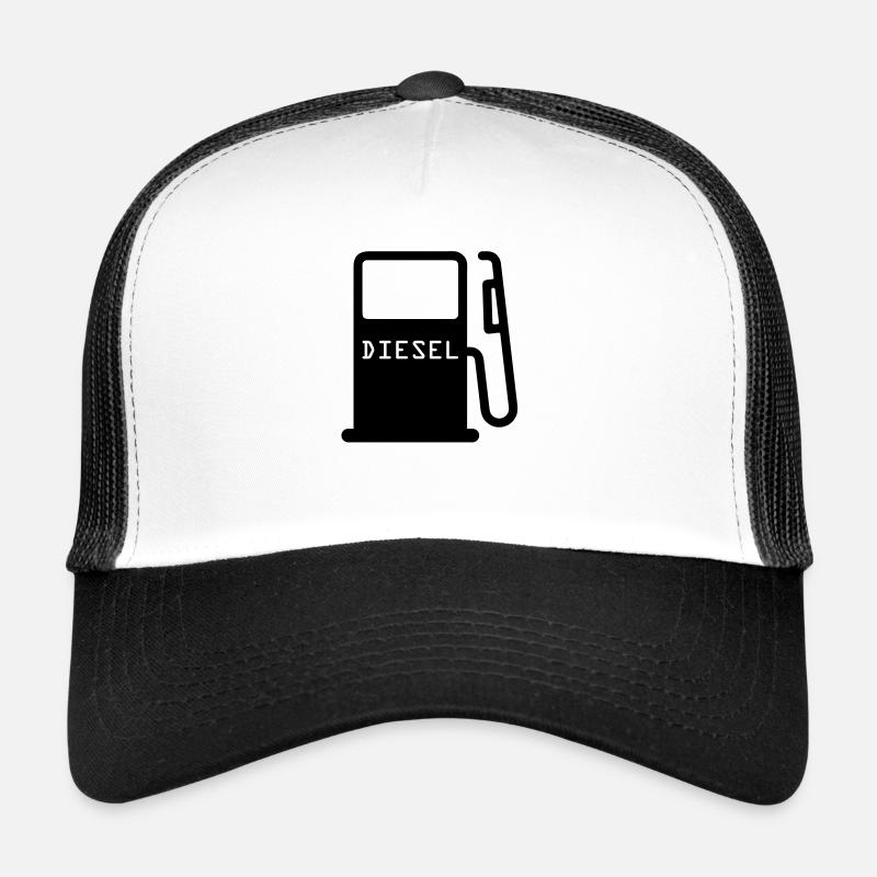 zapfsaeule_diesel - Trucker Cap - Weiß/Schwarz