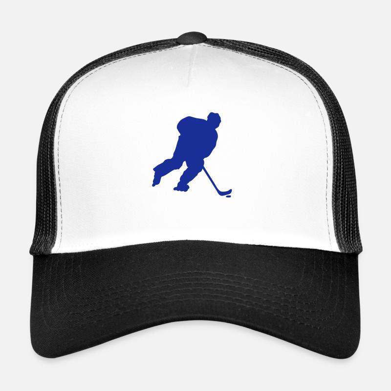 roller inline hockey silhouette4 dessin - Casquette trucker  - blanc/noir