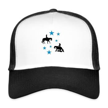 Pleasure & Reining Stars - Trucker Cap - white/black - Front