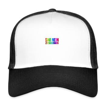 Rassismus | Gegen Nazis Antifa links Geschenkidee - Trucker Cap - Weiß/Schwarz - Vorne