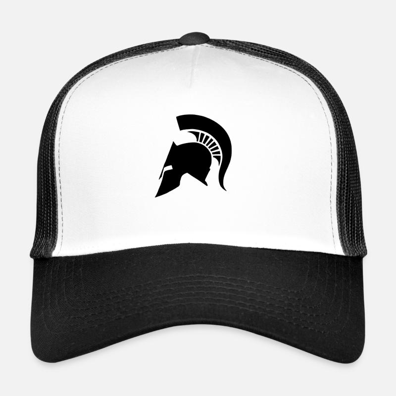 Spartaner Helm - Trucker Cap - Weiß/Schwarz