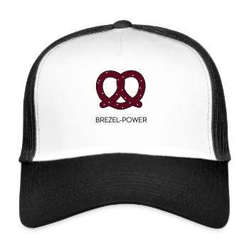 Brezel Power - Trucker Cap - Weiß/Schwarz - Vorne