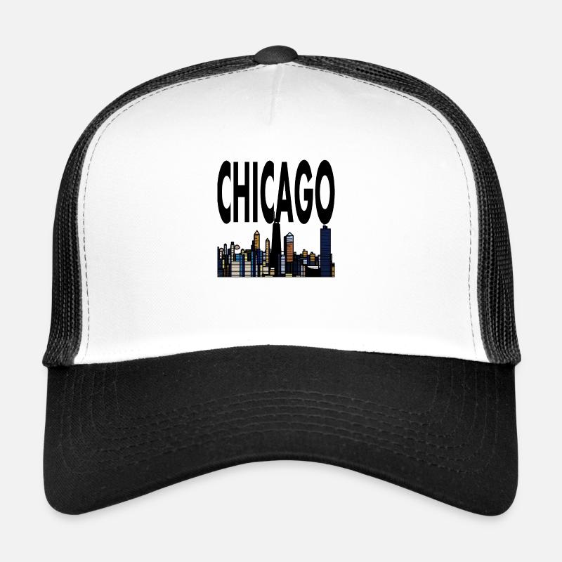 Chicago - Casquette trucker - blanc/noir