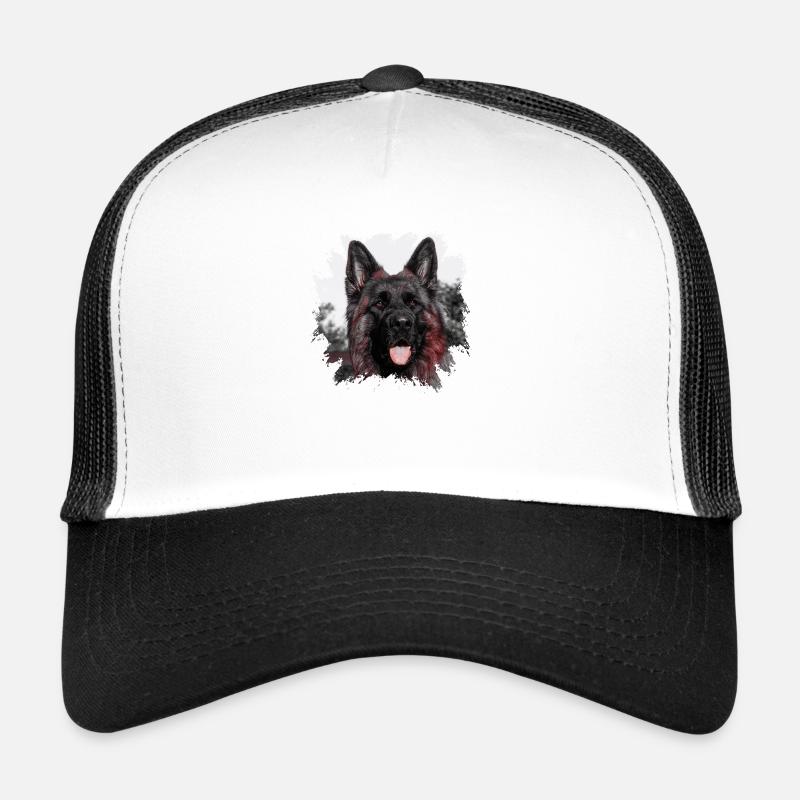 Schäferhund - Trucker Cap - Weiß/Schwarz