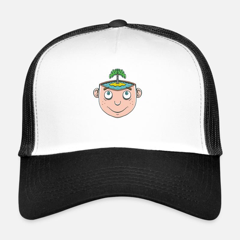 Urlaub im Kopf - Trucker Cap - Weiß/Schwarz