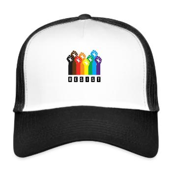 widerstehen - Trucker Cap - Weiß/Schwarz - Vorne