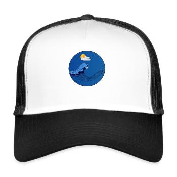 Welle - Trucker Cap - Weiß/Schwarz - Vorne