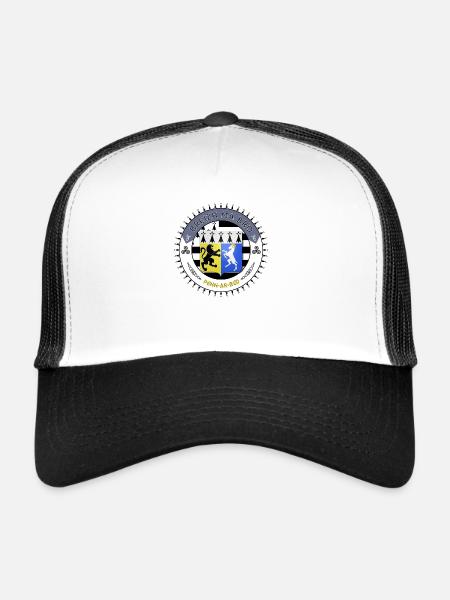 Logo Breizh ma bro blason Finistère - Casquette trucker  - blanc/noir - Devant