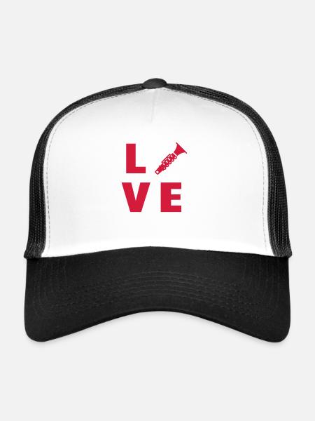 Clarinette Clarinettiste Musique Musicien Concert - Casquette trucker  - blanc/noir - Devant