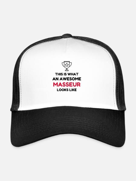 Massage Masseur Masseuse Work Job Travail - Trucker Cap - white/black - Front