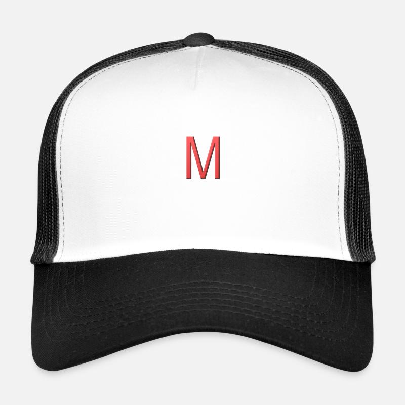 M - Buchstabe - Trucker Cap - Weiß/Schwarz